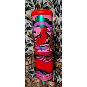 *RESCUE ANIMAL FUNDRAISER* Starbucks Rex Hamilton Cardinal Floral Tumbler 16oz